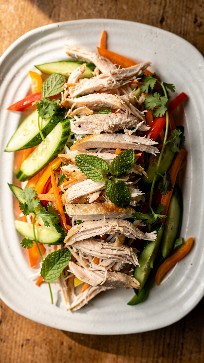 Vietnamese Chicken Salad With Fresh Herbs and Crunchy Vegetables