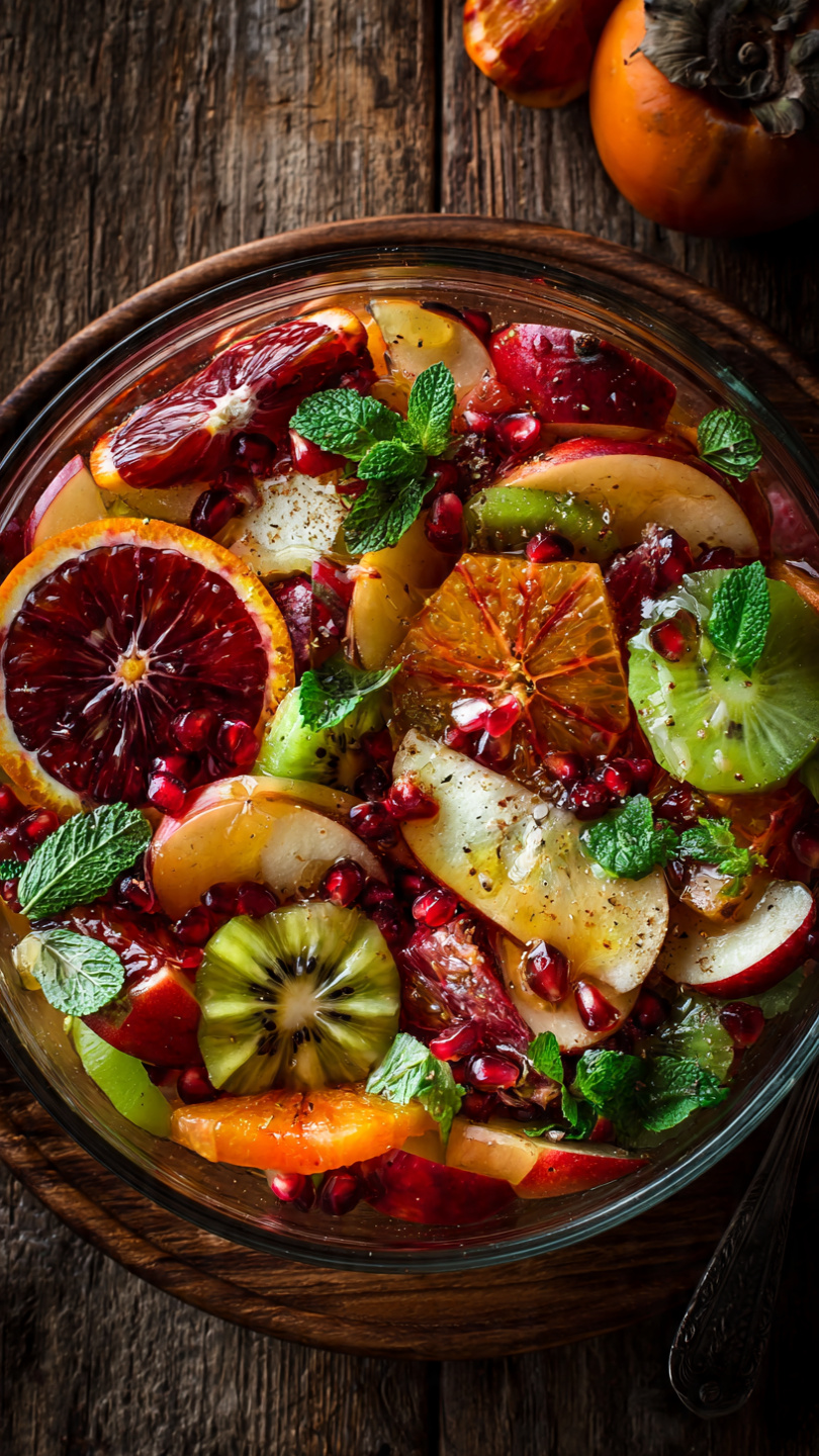 Winter Fruit Salad with Feta, Cranberries, and Granny Smith Apple