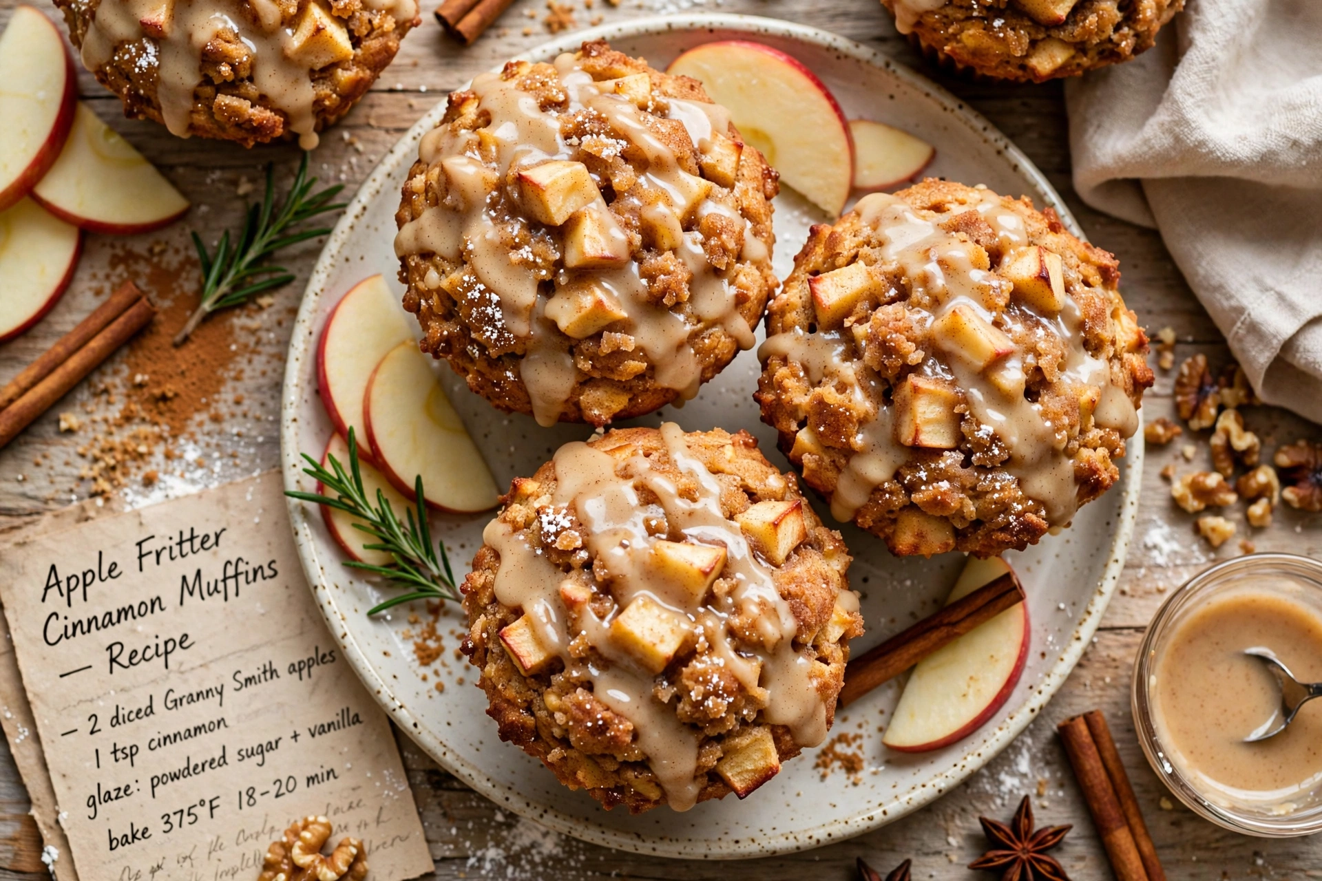 Apple Fritter Cinnamon Muffins