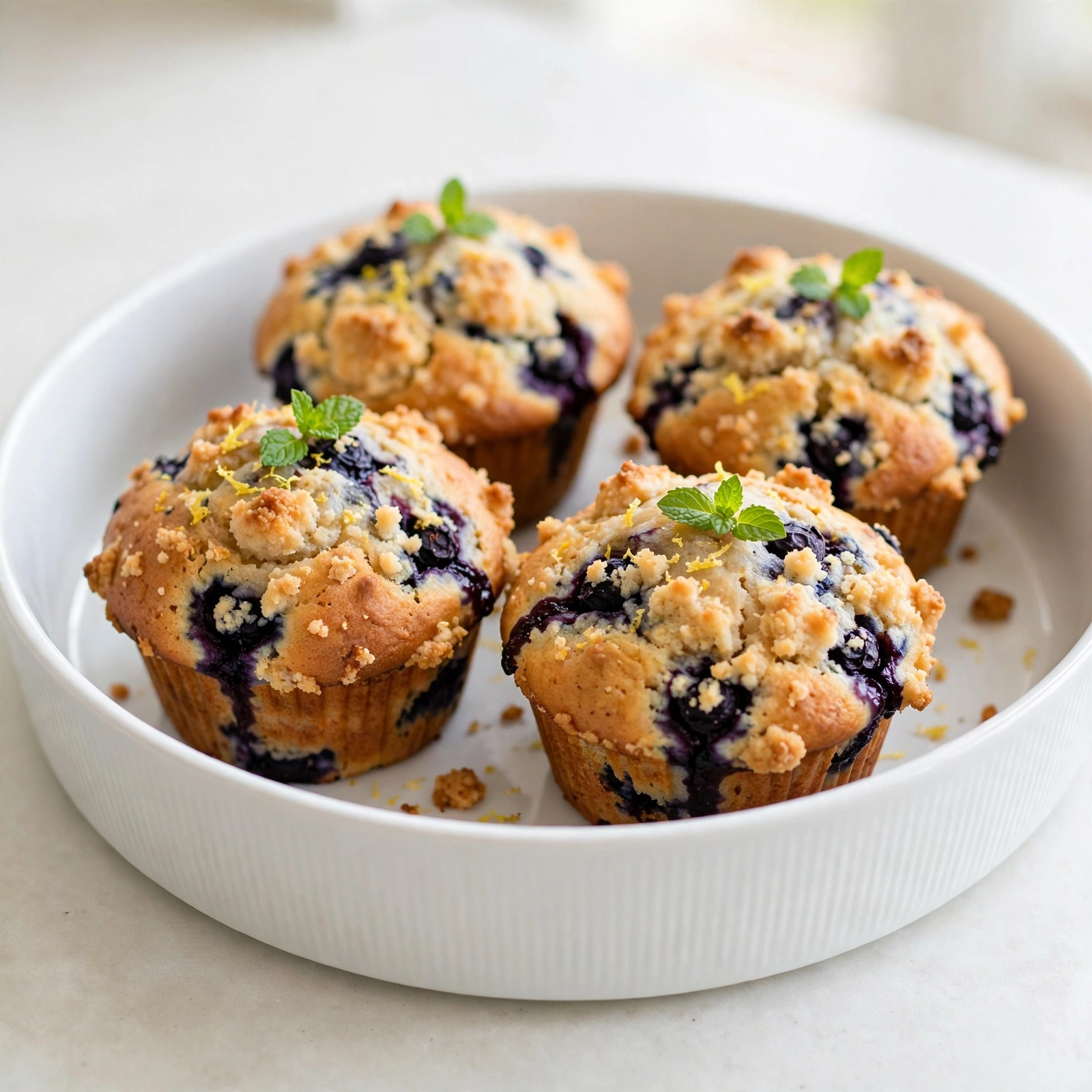 Bakery Style Blueberry Muffins