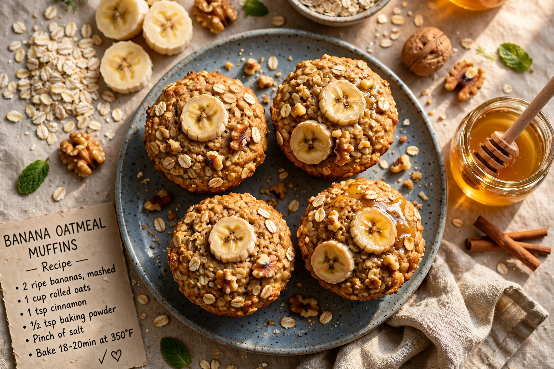 Banana Oatmeal Muffins