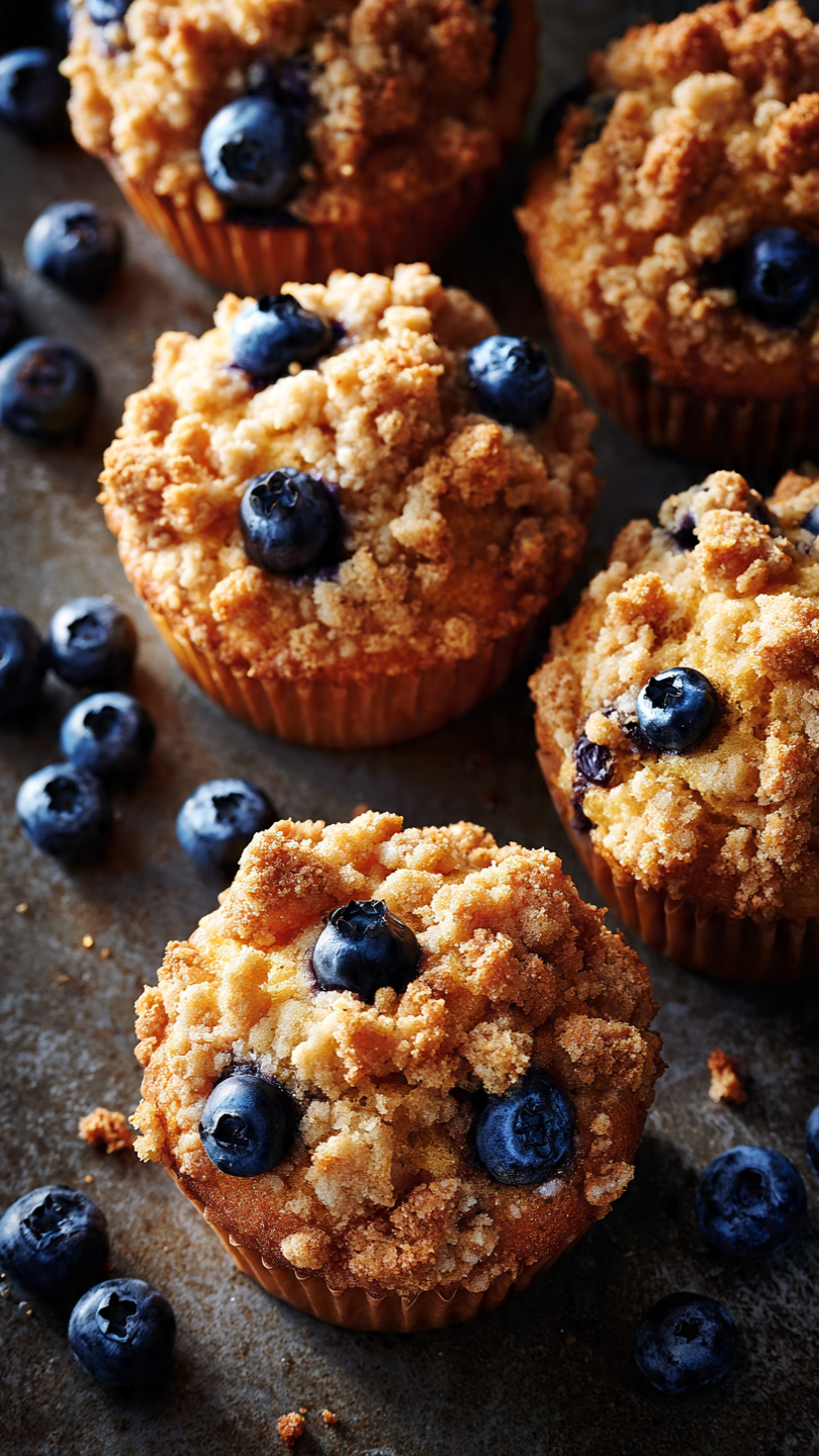 Blueberry Muffins with Crumble Topping