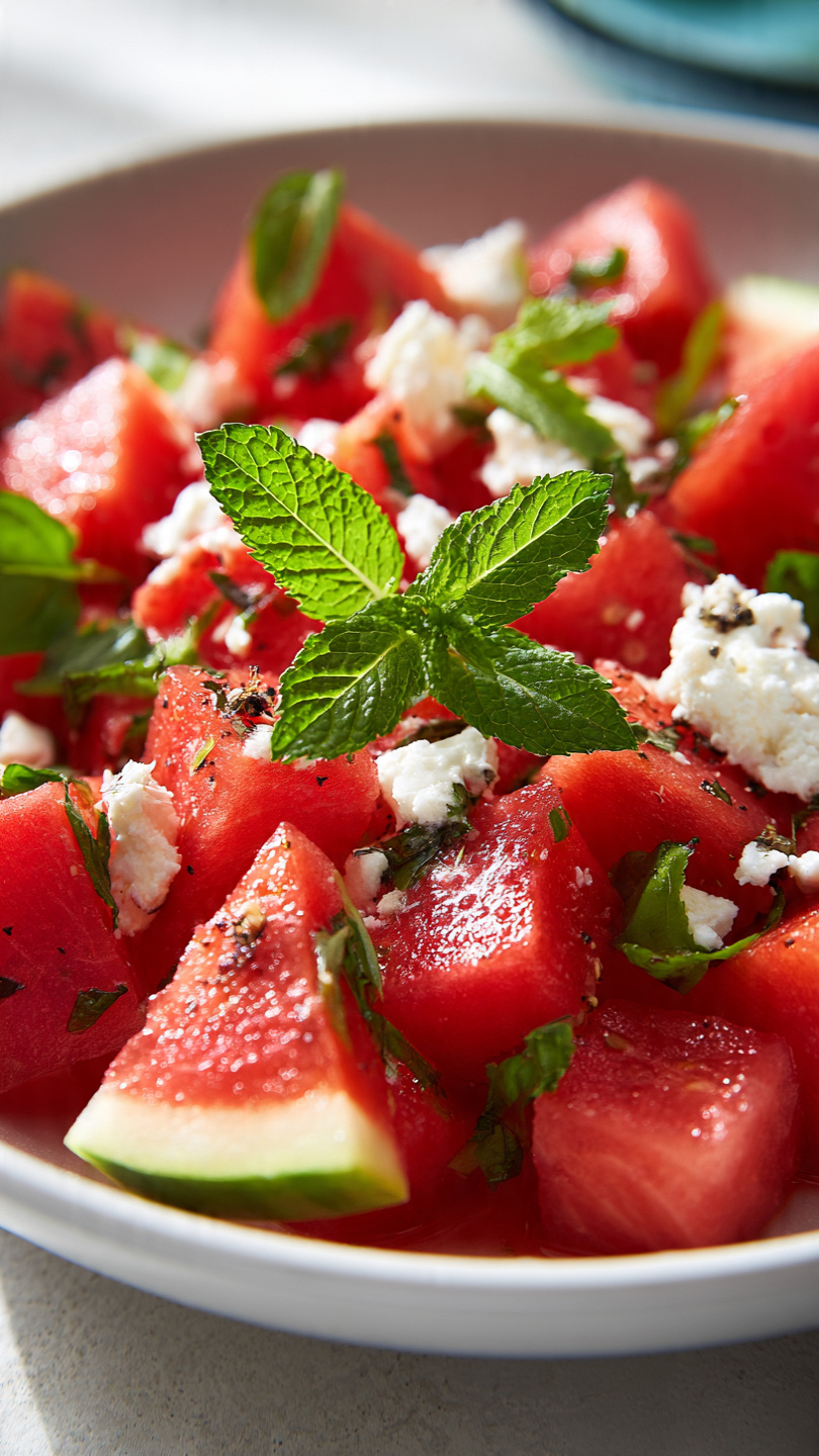 Watermelon Salad with Honey Lime Vinaigrette