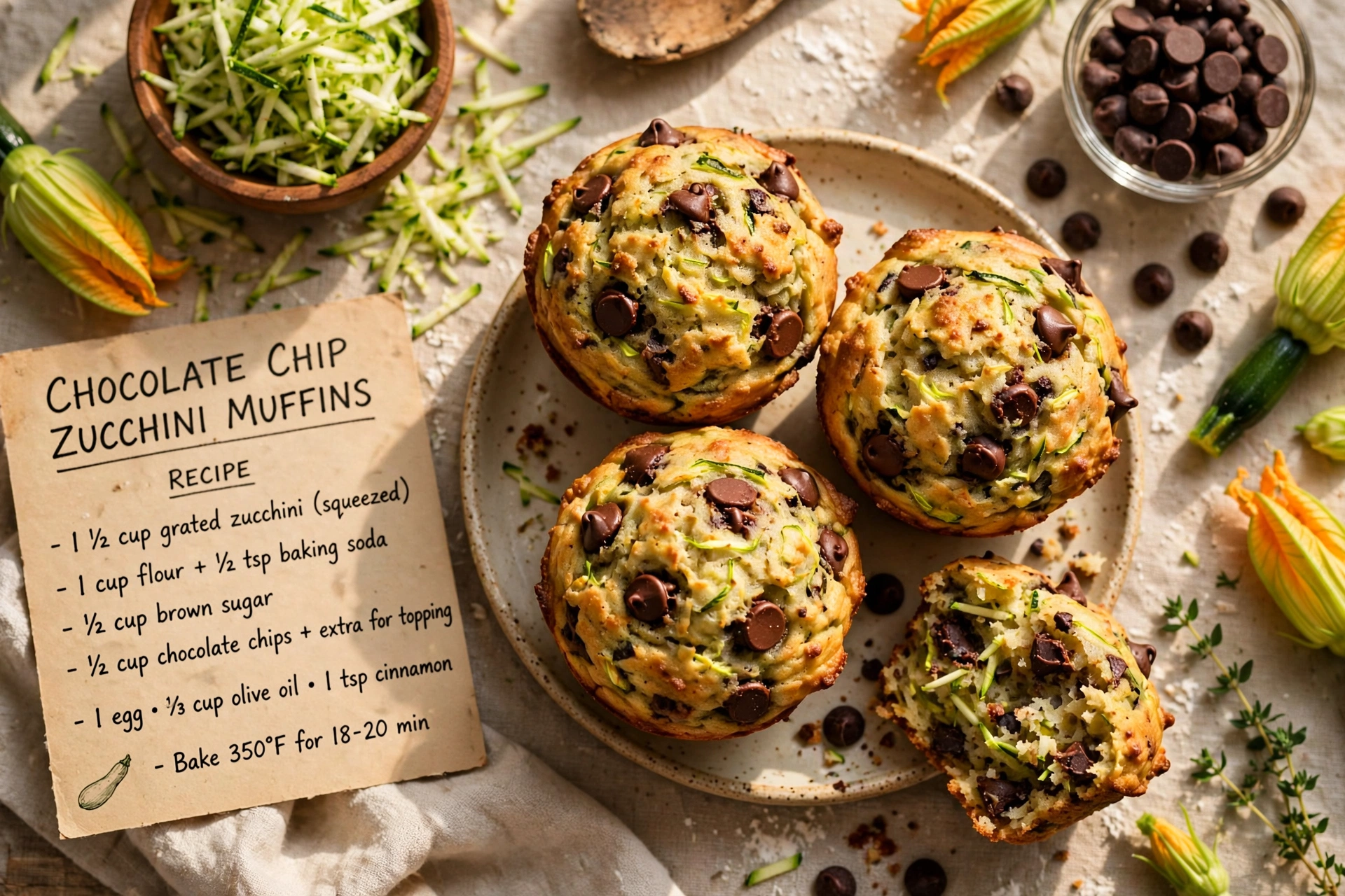 Chocolate Chip Zucchini Muffins
