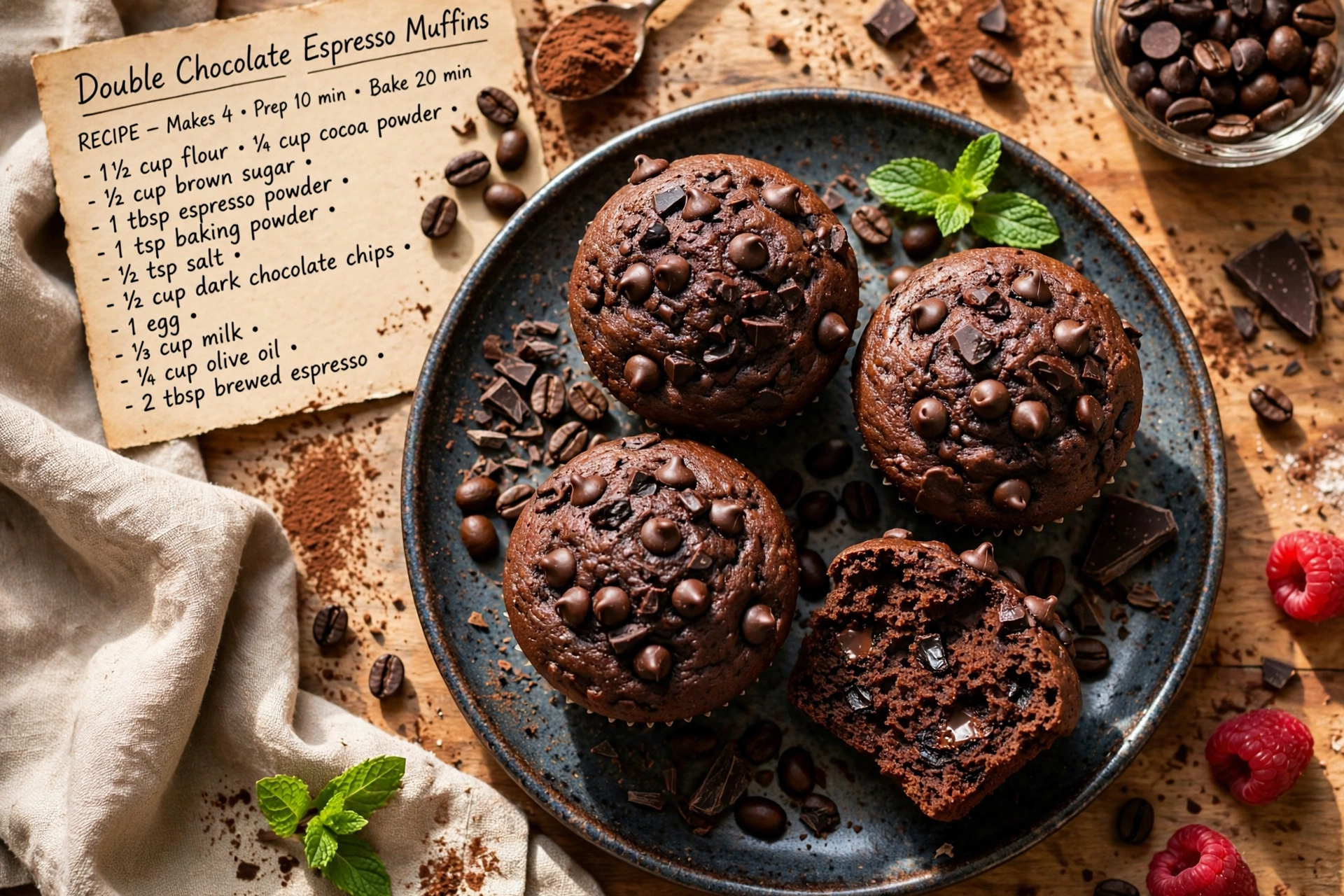 Double Chocolate Espresso Muffins