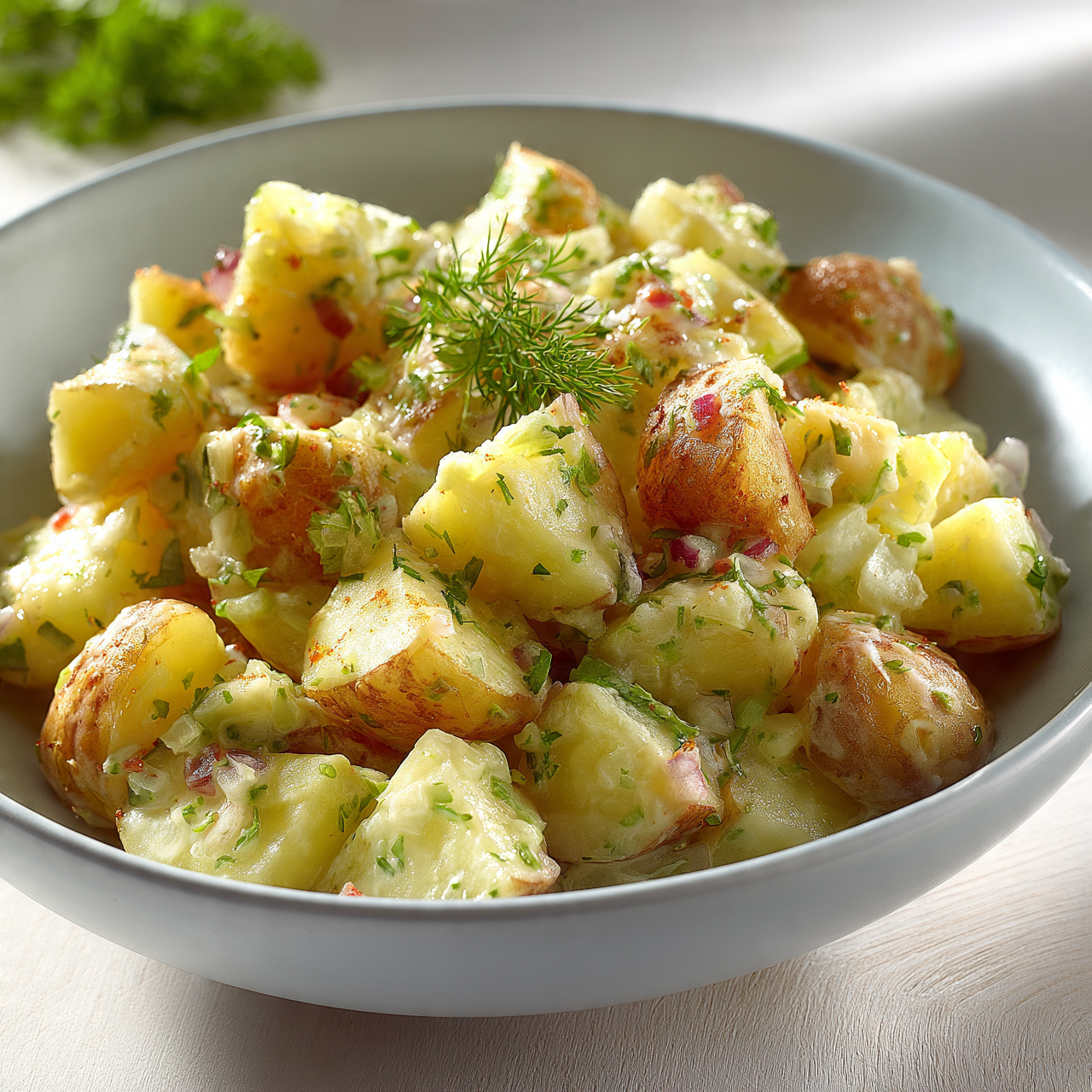 Warm Potato Salad With Tangy Homemade Dressing