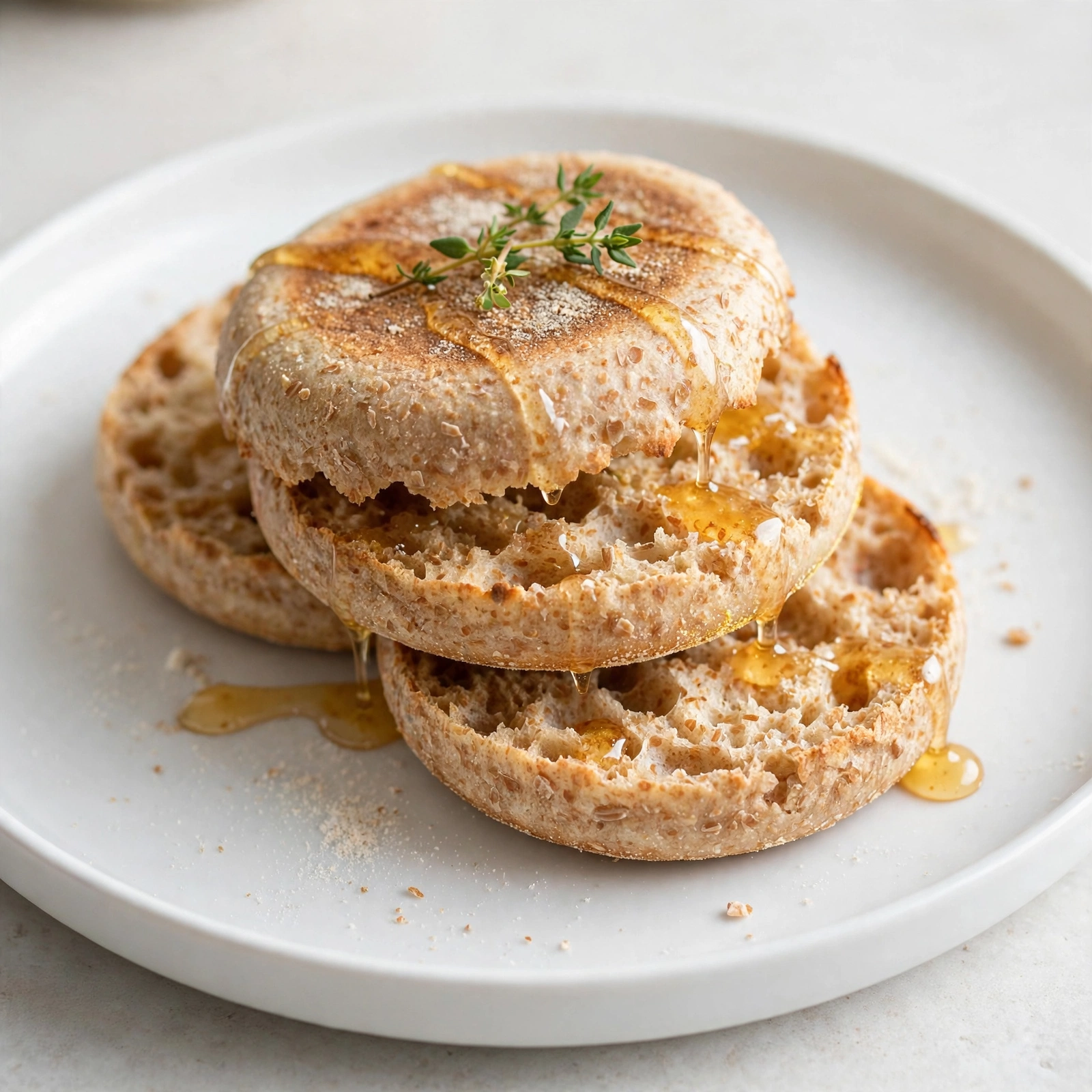 Homemade Honey Wheat English Muffins