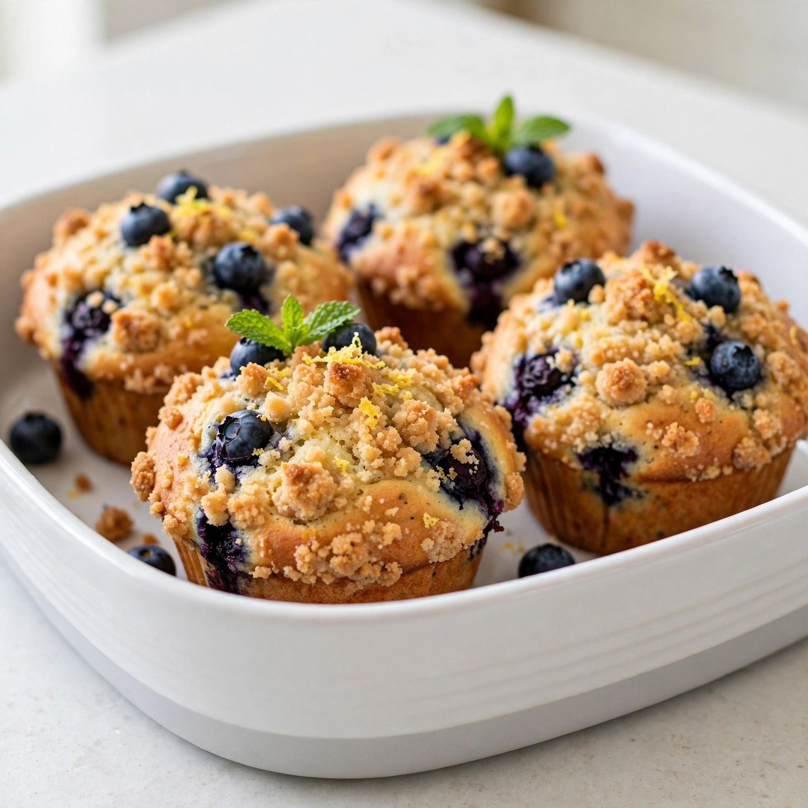 Lemon Blueberry Muffins with Streusel Topping