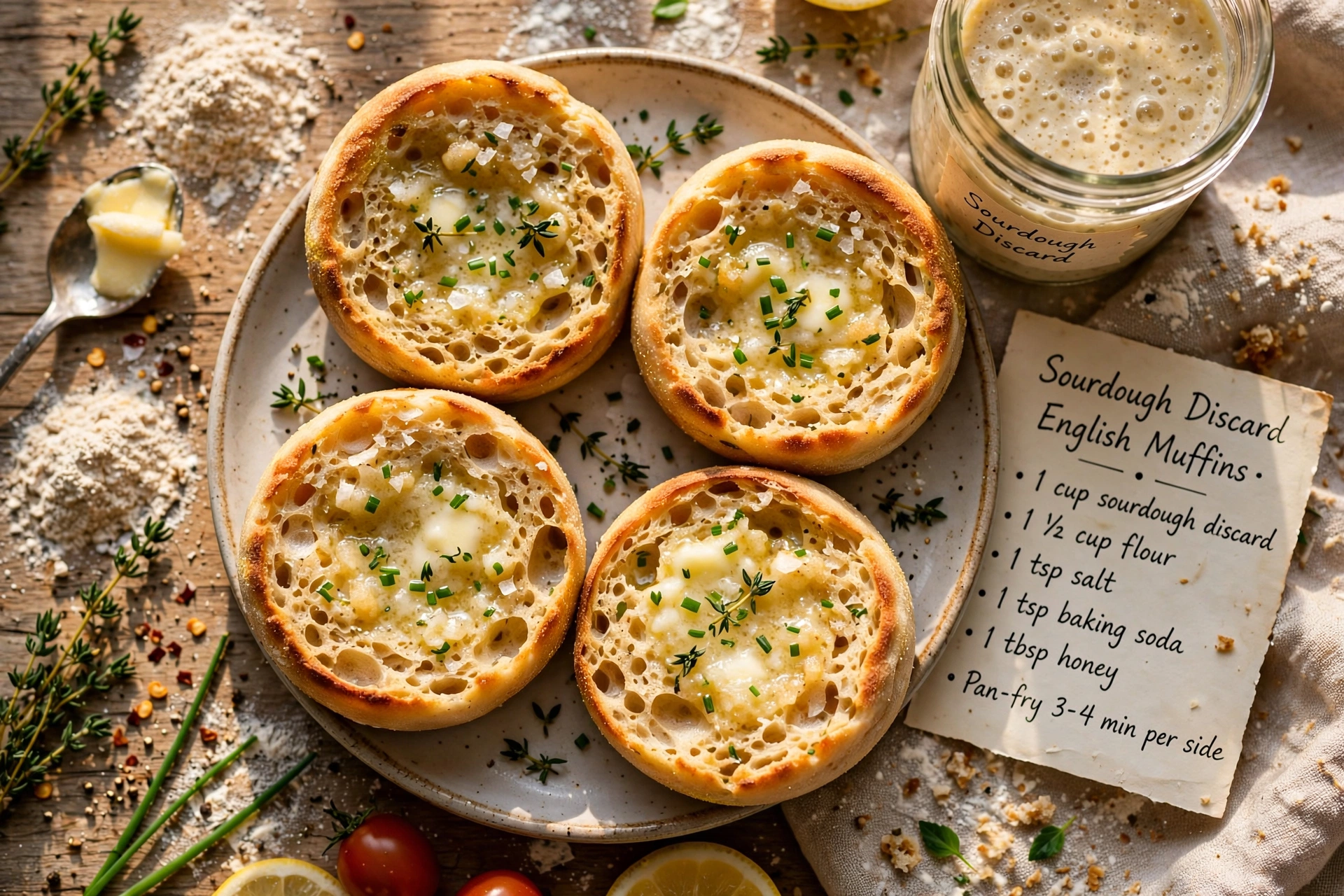 Sourdough Discard English Muffins