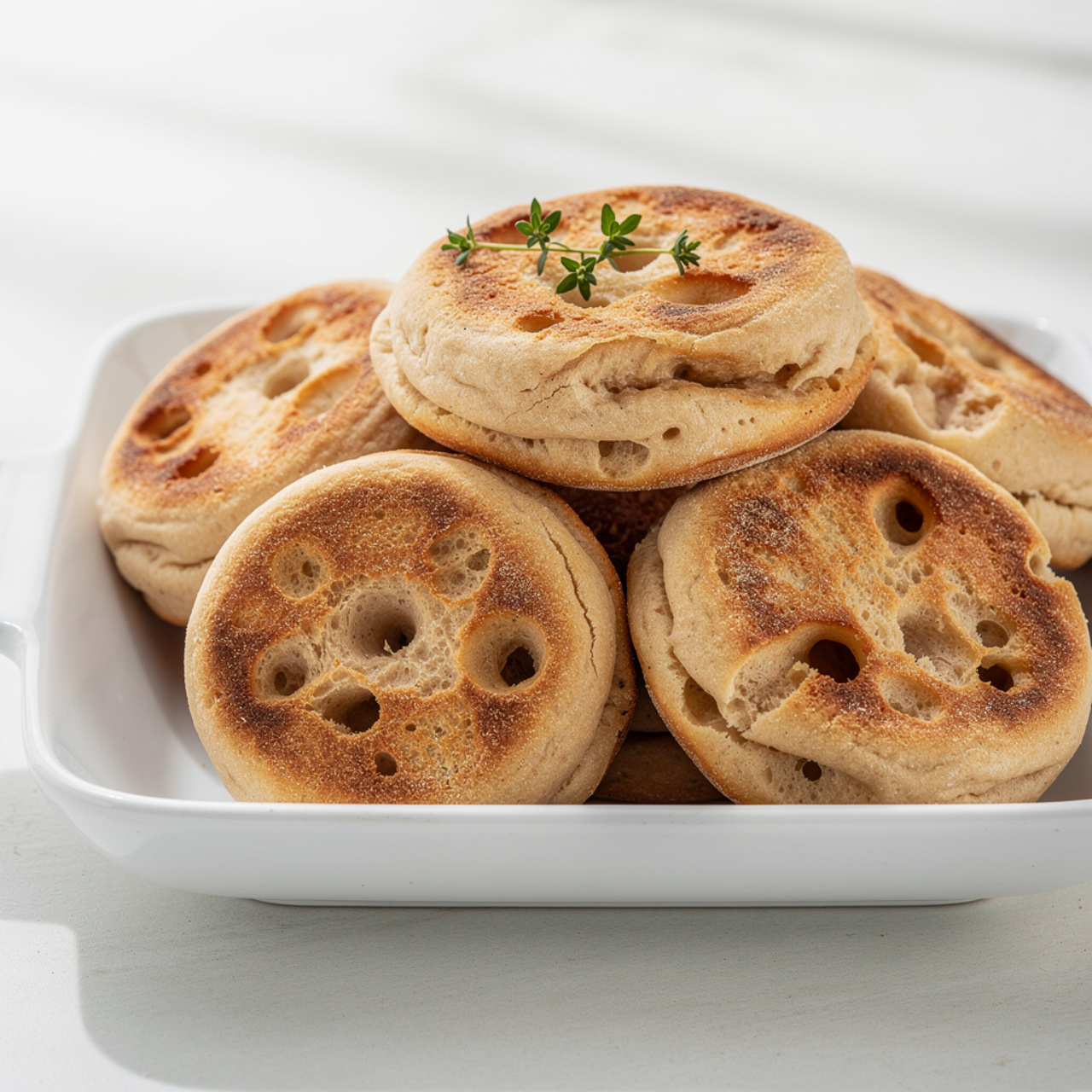 Sourdough Discard English Muffins with Nooks & Crannies