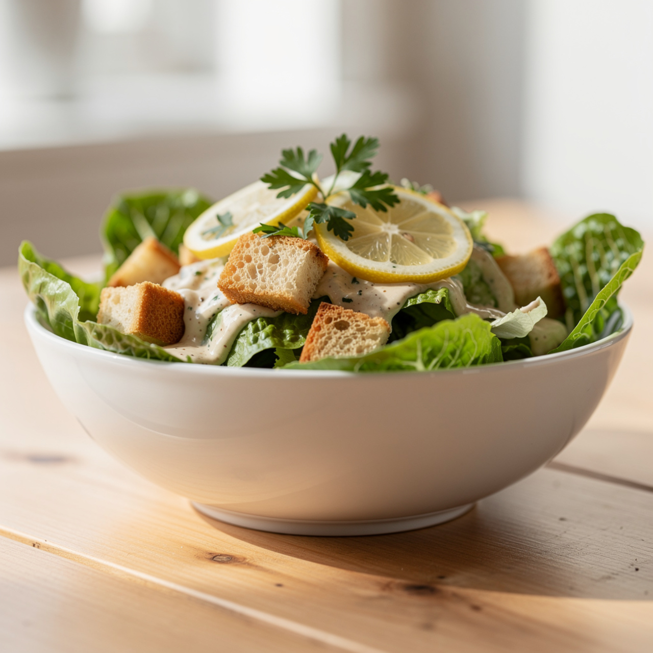 Creamy Vegan Caesar Salad with Chickpeas and Quinoa